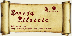 Marija Miloičić vizit kartica